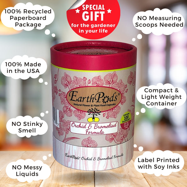 EarthPods® ORCHID Organic Plant Food Capsules Earthworm Technologies