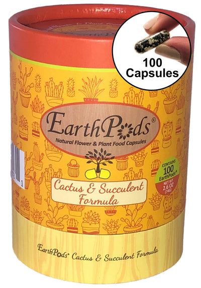 EarthPods® CACTUS + SUCCULENT Organic Plant Food Spikes (100 Fertilizer Capsules)
