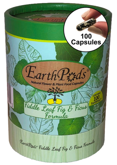 EarthPods® FIDDLE LEAF FIG & FICUS Organic Plant Food Spikes (100 Fertilizer Capsules)