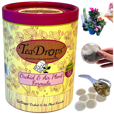 TeaDrops® Organic Plant & Flower Food Liquid Fertilizer Steeping Packets (Orchid, Bromeliad & Air Tillandsia Formula)